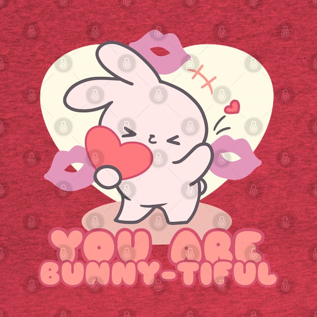 Cute Bunny kiss 'You Are Bunny-tiful'! by LoppiTokki